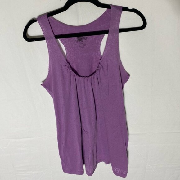 Element Purple Semi Sheer Gathered Front Tank Top L - Picture 1 of 14